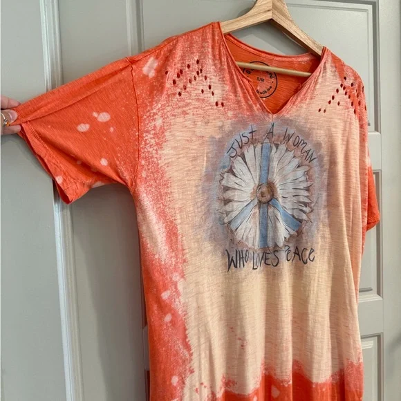 A Rare Bird Boho Maxi Tshirt Dress S/M - Picture 2 of 6